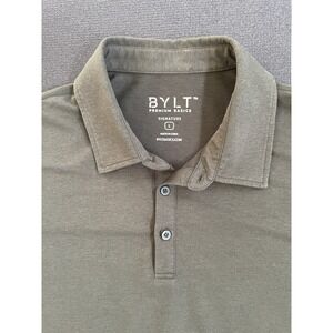 BYLT Premium Basics Signature Mens L Green Performance Stretch Polo Short Sleeve
